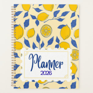Yellow and Blue Illustrated Italian Lemon Planner