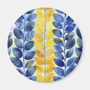 Yellow and Blue Leaves Magnet