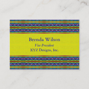 yellow and blue pattern business card