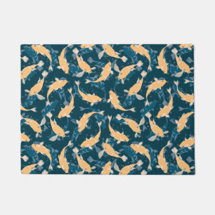 Yellow and Blue Pattern - Koi Fish Doormat