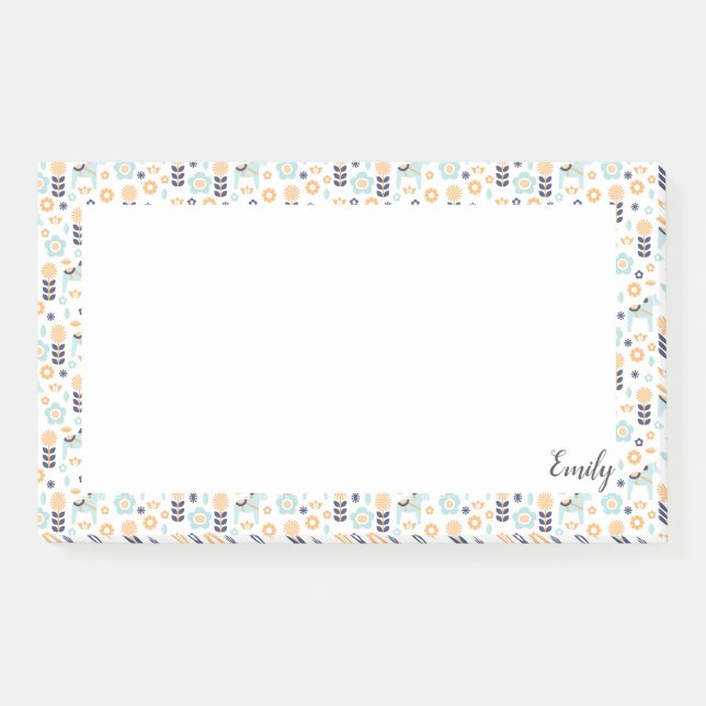 yellow and blue soft Scandinavian pattern Post-it Notes (Front)