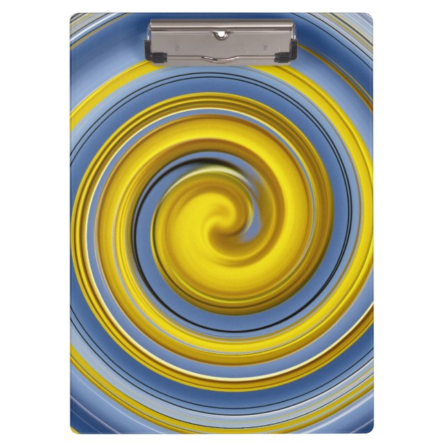 Yellow and blue spiral clipboard (Front)