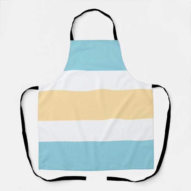 Yellow And Blue Stripes Apron (Front)