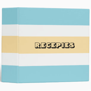 Yellow And Blue Stripes Binder