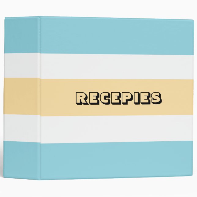 Yellow And Blue Stripes Binder (Front/Spine)
