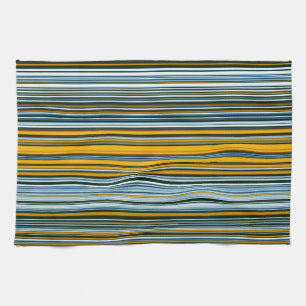 Yellow and Blue Stripes Kitchen Towel
