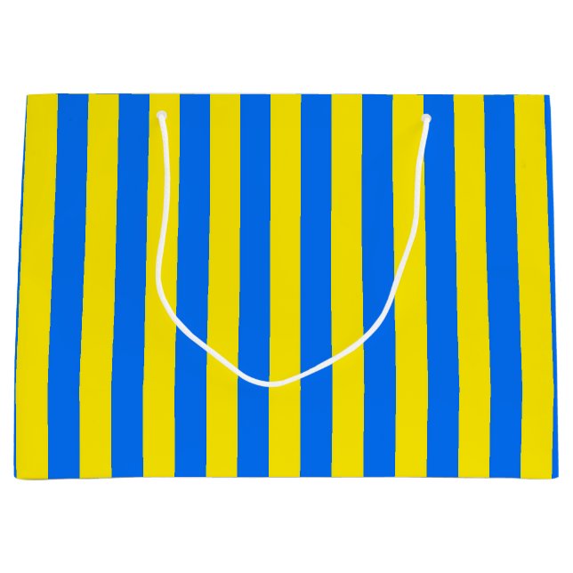 Yellow and Blue Stripes Large Gift Bag (Front)