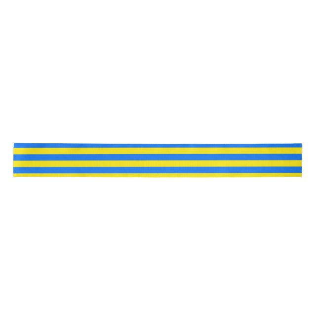 Yellow and Blue Stripes Satin Ribbon (Front)