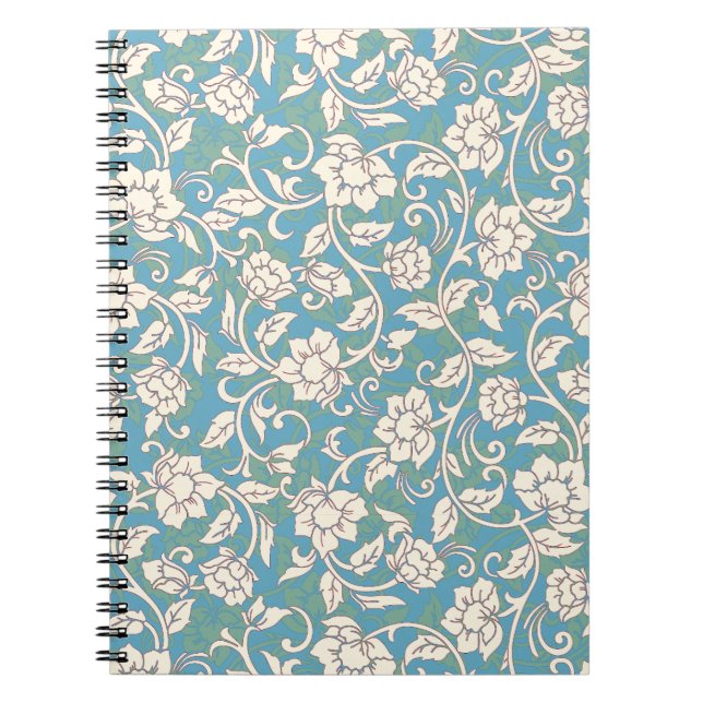 Yellow and Blue Swirling Flowers Notebook (Front)