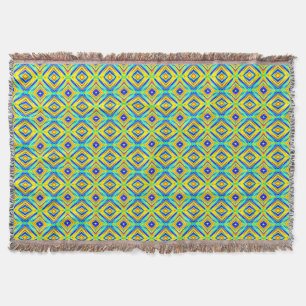 Yellow and Blue Throw Blanket
