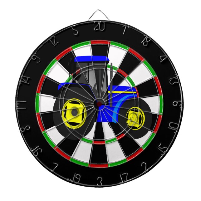 Yellow and blue tractor dartboard (Front)