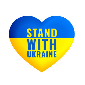 Yellow and Blue Ukraine Heart Sticker