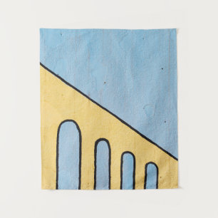 Yellow and blue wall décor tapestry