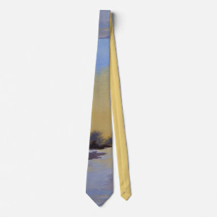 yellow and blue winter landscape modern design tie