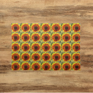 Yellow and Bronze Sunflower Floral Pattern Placemat