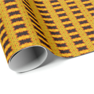 Yellow And Brown Abstract Shapes Design  Wrapping Paper