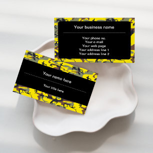 Yellow and Brown Camo, Camouflage, Military, Army Business Card