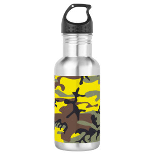 Yellow and Brown Camouflage, Military, Army 532 Ml Water Bottle