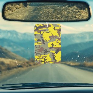Yellow and Brown Camouflage, Military, Army Air Freshener
