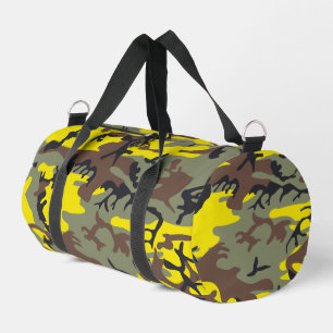 Yellow and Brown Camouflage, Military, Army Duffle Bag