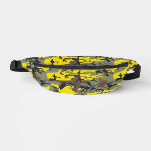 Yellow and Brown Camouflage, Military, Army Fanny Pack