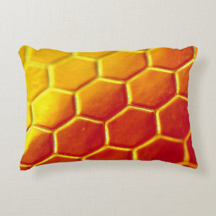 Yellow and brown floor tiles accent pillow