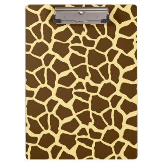 Yellow and Brown Giraffe Animal Print Clipboard