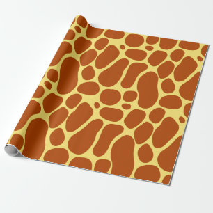 Yellow and Brown Giraffe Pattern Wrapping Paper