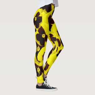 Yellow And Brown Pansies, Leggings
