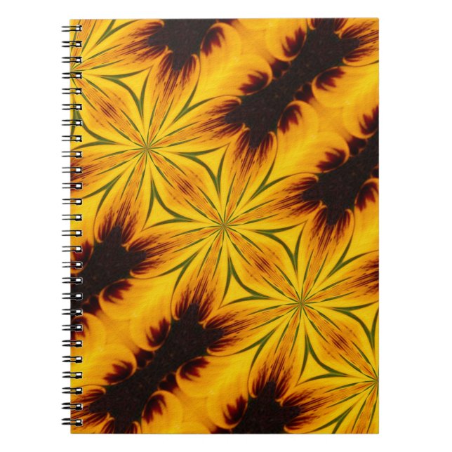 Yellow And Brown Shapes Abstract Art Notebook (Front)