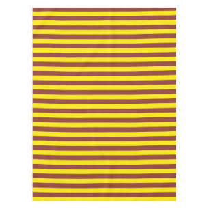 Yellow and Brown Stripes Design Tablecloth