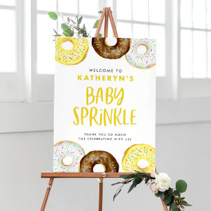 Yellow and Chocolate Glazed Doughnuts Baby Sprinkl Poster