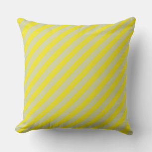 Yellow and Cream stripes pattern Ready For Spring Throw Pillow