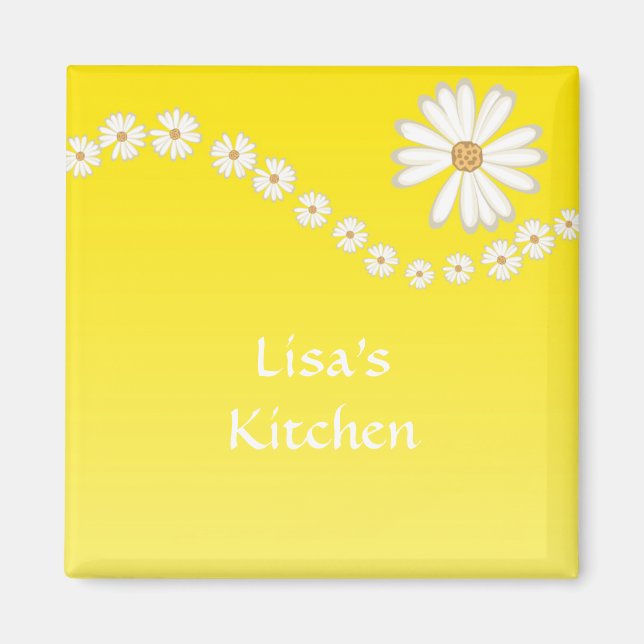 Yellow and Daisy Magnet (Front)
