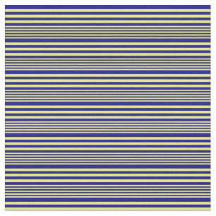 Yellow and Dark Blue Coloured Stripes Fabric