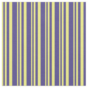 Yellow and Dark Slate Blue Coloured Pattern Fabric