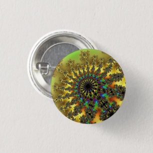 Yellow and Gold Burst 1 Inch Round Button