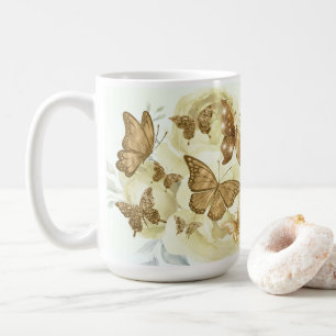 Yellow and Gold Butterfly coffee mug