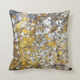 Yellow and gray throw pillow