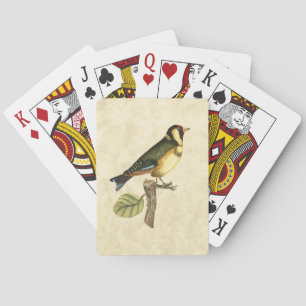 Yellow and Green Bird Perched on a Little Branch Playing Cards