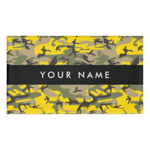 Yellow and Green Camo, Camouflage, Military, Army Name Tag