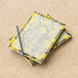 Yellow and Green Camo, Camouflage, Military, Army Notepad