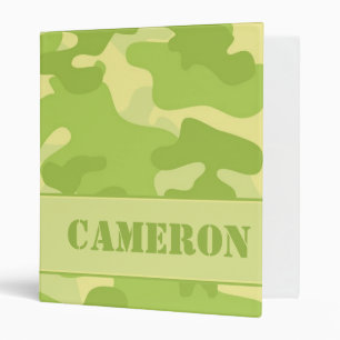 Yellow and Green Camouflage (Camo)   Personalized Binder