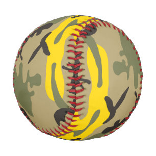 Yellow and Green Camouflage, Military, Army Baseball