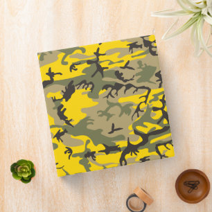 Yellow and Green Camouflage, Military, Army Binder