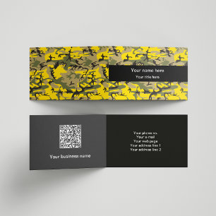 Yellow and Green Camouflage, Military, Army Business Card