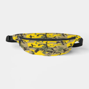 Yellow and Green Camouflage, Military, Army Fanny Pack