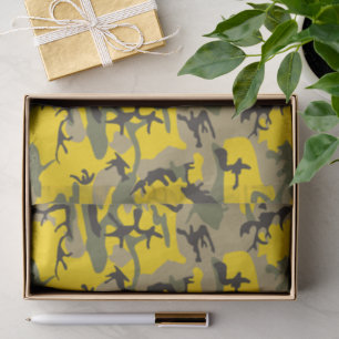 Yellow and Green Camouflage, Military, Army Tissue Paper