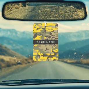 Yellow and Green Camouflage Your name Personalize Air Freshener