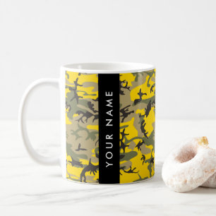 Yellow and Green Camouflage Your name Personalize Coffee Mug